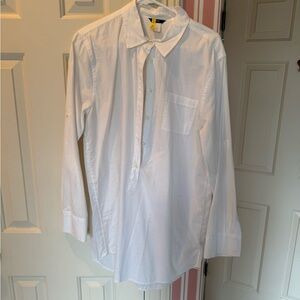 J. Crew White Long-Sleeve Button-Up Dress Shirt
